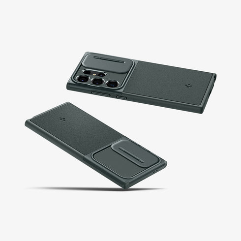 ACS07313 - Galaxy S24 Ultra Case Optik Armor in Black showing the back